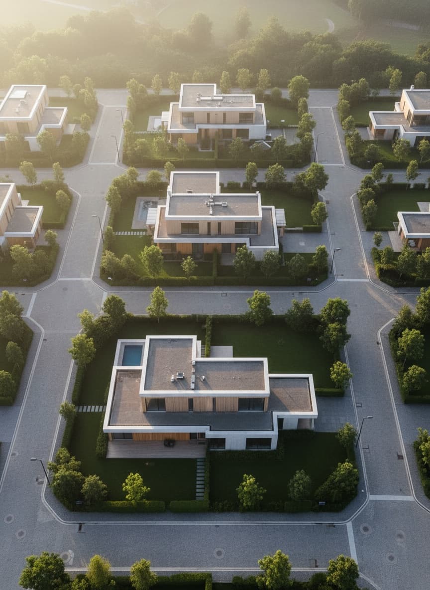 Vista aérea de empreendimento residencial